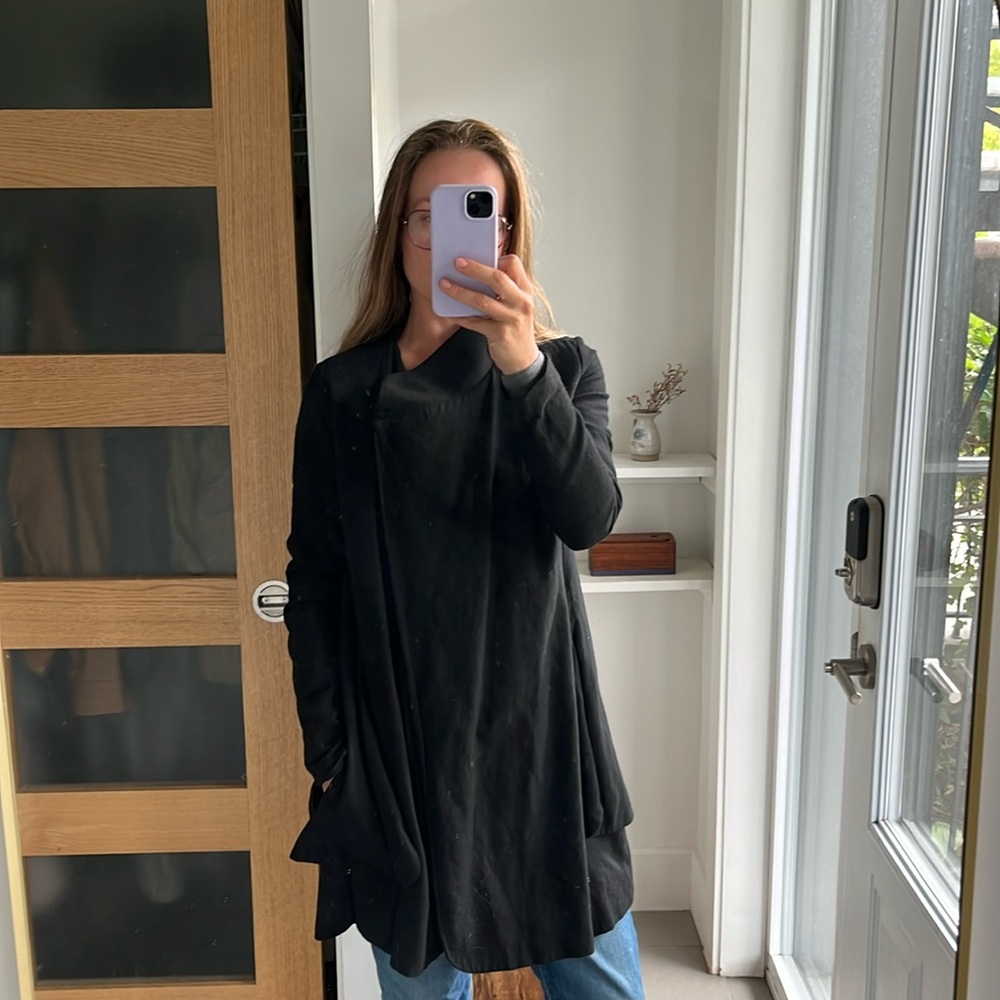 SARAH PACINI black wool blend jacket, size 0/XS - Picture 12 of 13